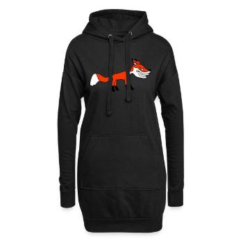 Fuchs Böser Blick Gefährlich Rotfuchs Wildes Tier - Hoodie-Kleid - Schwarz - Vorne
