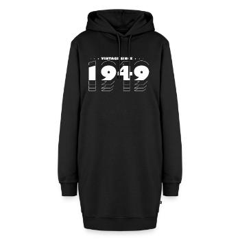 Vintage Retro Best of 1949, zur Feier des 76-jährigen Bestehens - Hoodie-Kleid - Schwarz - Vorne