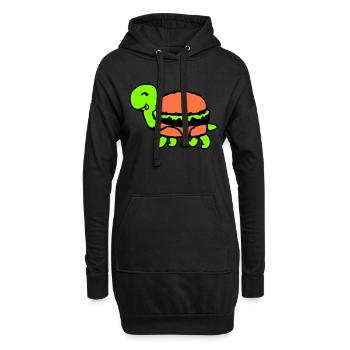 Turtle Hamburger Cheeseburger Fast-Food Fun - Sweat-shirt à capuche long Femme - noir - Devant