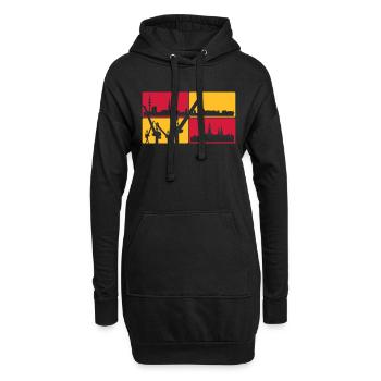 Hambourg horizon - Sweat-shirt à capuche long Femme - noir - Devant