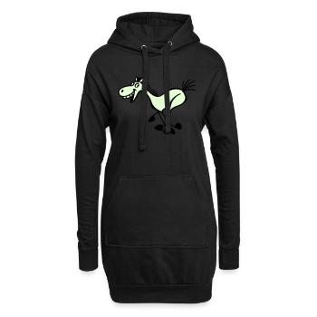 Beklopptes Strich Pferd - Hoodie-Kleid - Schwarz - Vorne