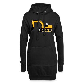 Excavateur - Sweat-shirt à capuche long Femme - noir - Devant
