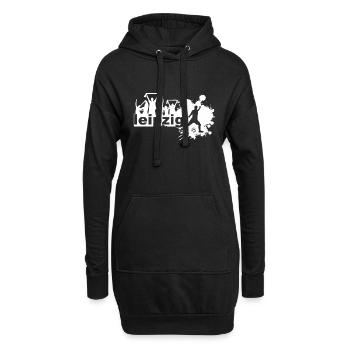 Leiptig fan - Hoodie-Kleid - Schwarz - Vorne