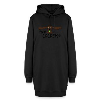 Cocker Spaniel Cute Flying Cocker - Hoodie-Kleid - Schwarz - Vorne - AI Model Female 172 light (172cm)