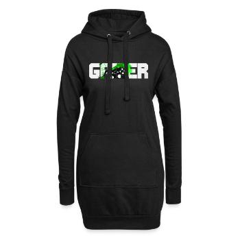 Gamer - Hoodie-Kleid - Schwarz - Vorne