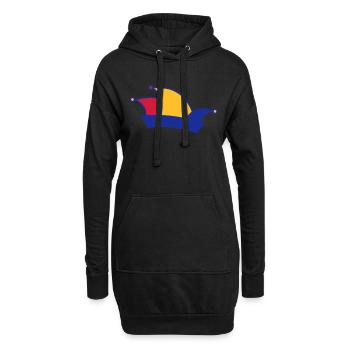 Karneval - Hoodie-Kleid - Schwarz - Vorne
