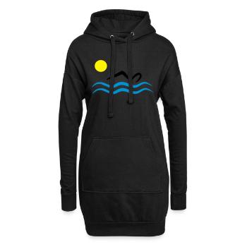 natation - Sweat-shirt à capuche long Femme - noir - Devant