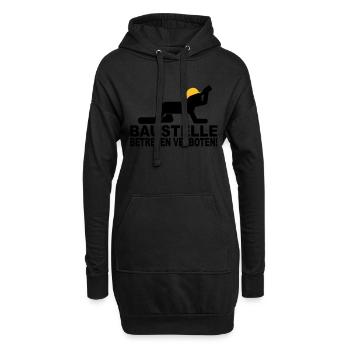 chantier de construction d'entrer interdit - Sweat-shirt à capuche long Femme - noir - Devant