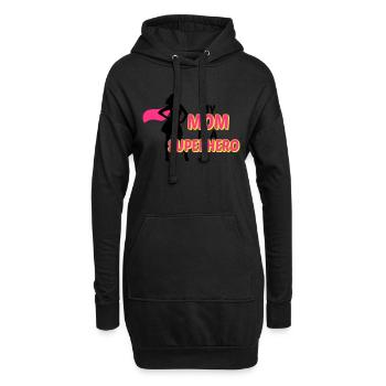 My mom is a Superhero - Sweat-shirt à capuche long Femme - noir - Devant