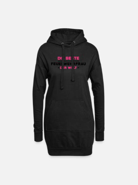 Feuerwehrmann Feuerwehrfrau Feuer Feuerwehr - Hoodie-Kleid - Schwarz