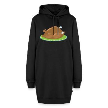 gegrilltes hähnchen - Hoodie-Kleid - Schwarz - Vorne