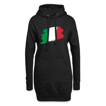Italien Flagge - Hoodie-Kleid - Schwarz - Vorne