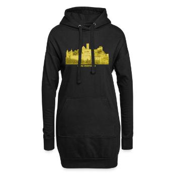 Wertheim Burg Main Tauber Baden-Württemberg - Sweat-shirt à capuche long Femme - noir - Devant