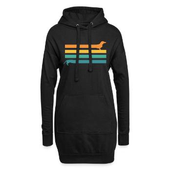 Dackel Dackelhund Vintage Teckel - Hoodie-Kleid - Schwarz - Vorne
