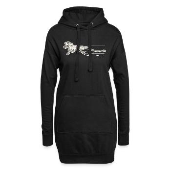 Lézard Jésus-Christ rétro - Sweat-shirt à capuche long Femme - noir - Devant