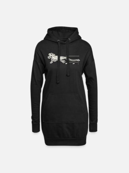 Retro Jesus Christus Eidechse - Hoodie-Kleid - Schwarz