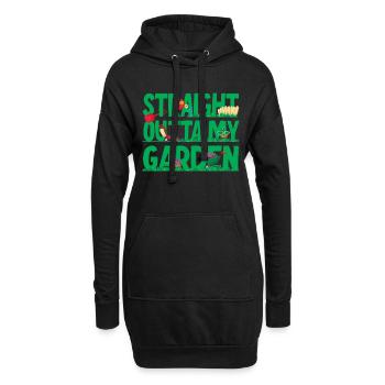 Direkt aus meinem Garten - Hoodie-Kleid - Schwarz - Vorne