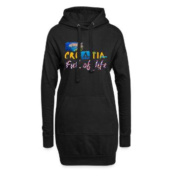 Kroatien Kroatisch Hrvatska Kroaten Kroaten Kroaten - Hoodie-Kleid - Schwarz - Vorne