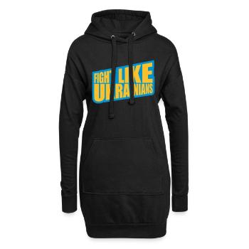 se battre comme citation des ukrainiens - Sweat-shirt à capuche long Femme - noir - Devant