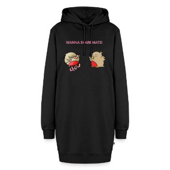 Möchten Sie Mate teilen - Hoodie-Kleid - Schwarz - Vorne