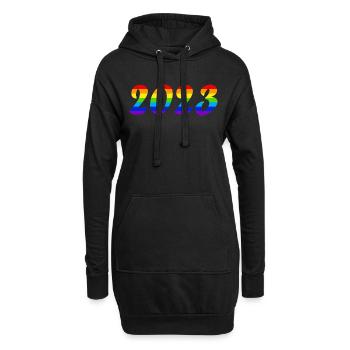 Drapeau arc-en-ciel LGBTQ 2023 (Garantie du prix le plus bas) - Sweat-shirt à capuche long Femme - noir - Devant