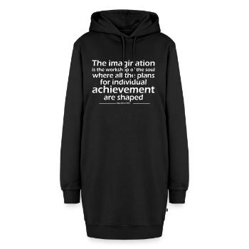 Die Phantasie ist die Werkstatt der Seele - Hoodie-Kleid - Schwarz - Vorne