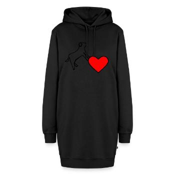 Hundeliebhaber - Hoodie-Kleid - Schwarz - Vorne - AI Model Female 172 light (172cm)