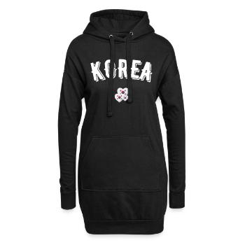 Korea - Hoodie-Kleid - Schwarz - Vorne