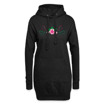 Flower Blume Pflanze - Hoodie-Kleid - Schwarz - Vorne
