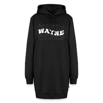 Lustig Wayne Groovy 4 Männer Frauen Cool Wayne Batikfarbe - Hoodie-Kleid - Schwarz - Vorne
