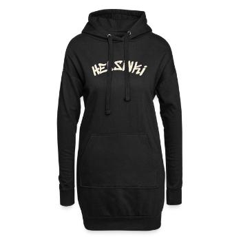 Helsinki - Finnland - Finland - Suomi - Slogan - Hoodie-Kleid - Schwarz - Vorne
