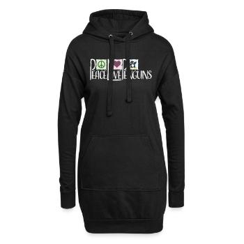 Liebe Frieden Pinguine Lustiger Tupfer Cooler Pinguin Dabben - Hoodie-Kleid - Schwarz - Vorne