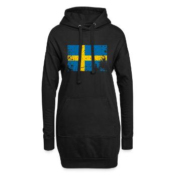 Drapeau Grunge de la Suède - Schweden - Sverige - Sweat-shirt à capuche long Femme - noir - Devant