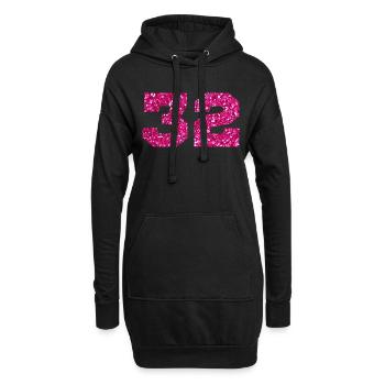 Numéro 32 paillettes rose - 32e anniversaire - Sweat-shirt à capuche long Femme - noir - Devant