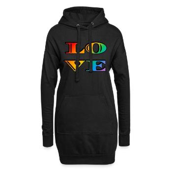 Amour arc-en-ciel rétro - Sweat-shirt à capuche long Femme - noir - Devant