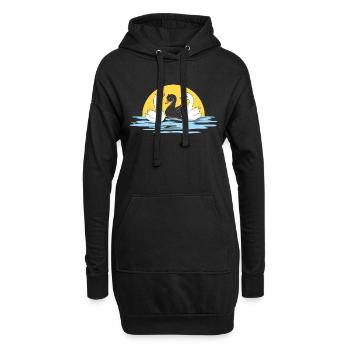 Trois mignons bébés cygnes nageurs - Sweat-shirt à capuche long Femme - noir - Devant