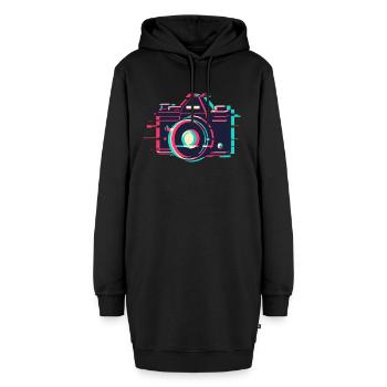 VHS Störung Kamera - Retro Digital Fotografie - Hoodie-Kleid - Schwarz - Vorne