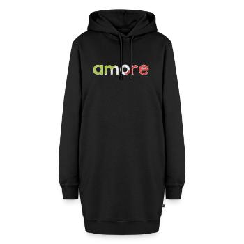 amore - Italie - Italie - Amour - Liebe - Sweat-shirt à capuche long Femme - noir - Devant