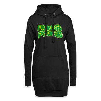 flower_power - Sweat-shirt à capuche long Femme - noir - Devant