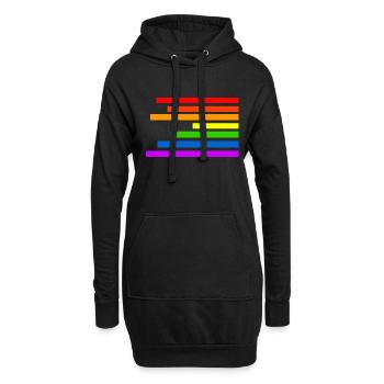 Regenbogen - Hoodie-Kleid - Schwarz - Vorne