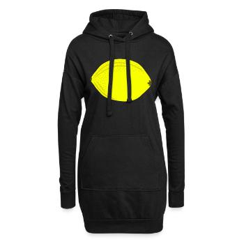 Knall Gelbe Zitrone, Obst, Geschenkidee - Hoodie-Kleid - Schwarz - Vorne