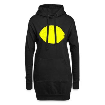Knall Gelbe Zitrone, Obst, Geschenkidee - Hoodie-Kleid - Schwarz - Vorne