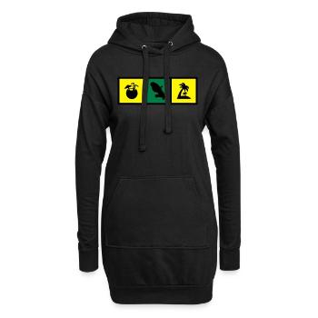 Martinique / 972 / Martiniquais / Martiniquaise - Sweat-shirt à capuche long Femme - noir - Devant