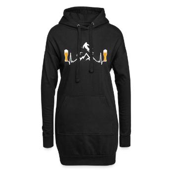 Apres Ski Bier Weizen Geschenk lustig EKG - Hoodie-Kleid - Schwarz - Vorne
