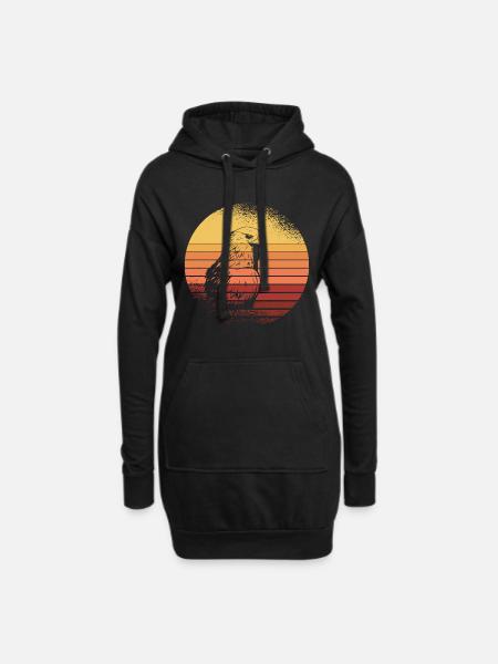 Falke Greifvogel Falkner Falknerei Beizjagd - Hoodie-Kleid - Schwarz