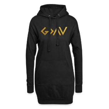 Dieu est plus grand que tes hauts et tes bas - Sweat-shirt à capuche long Femme - noir - Devant