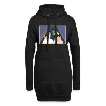Boys stairs - Sweat-shirt à capuche long Femme - noir - Devant