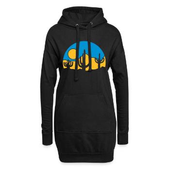 Kakteen Natur Sonne Wüste - Hoodie-Kleid - Schwarz - Vorne