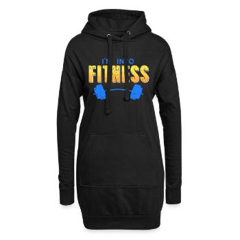 Je suis dans le fitness génial Retro Fitness Trainer - Sweat-shirt à capuche long Femme - noir - Devant