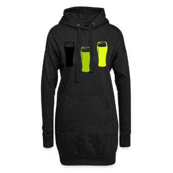 Bier Gläser - Hoodie-Kleid - Schwarz - Vorne